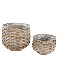 Rattankörbe mit Innenfolien - Vimal (zweiteilig)^Wohnen