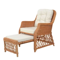 Rattanssessel Hawaii mit ausziehbarem Fußteil^Wohnen Discount
