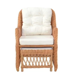 Rattanssessel Hawaii mit ausziehbarem Fußteil^Wohnen Discount