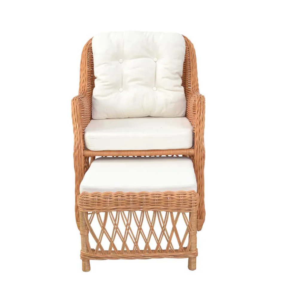 Rattanssessel Hawaii mit ausziehbarem Fußteil^Wohnen Discount