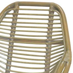 Rattanstuhl mit Eisengestell Lina in Grau & Schwarz^Wohnen New