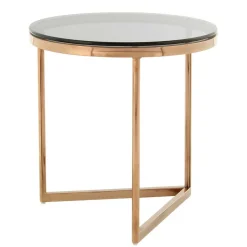 Wohnen Rauchglas Beistelltisch mit Gestell in Rosegold - Shivan