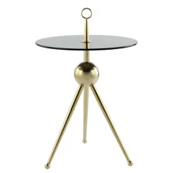 Wohnen Rauchglas-Beistelltisch mit Drei-Bein-Gestell - Zirova