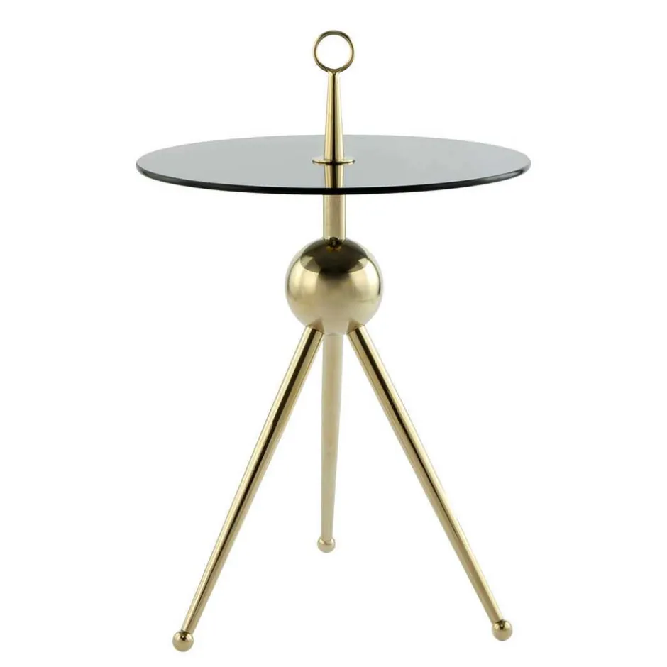 Wohnen Rauchglas-Beistelltisch mit Drei-Bein-Gestell - Zirova