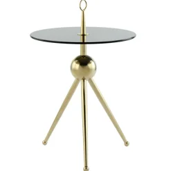 Wohnen Rauchglas-Beistelltisch mit Drei-Bein-Gestell - Zirova