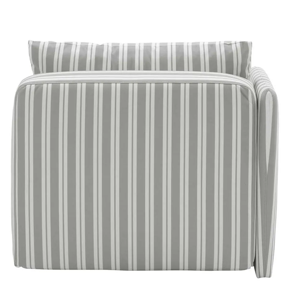 Wohnen Recamiere in Hellgrau und Weiß gestreift - Estania