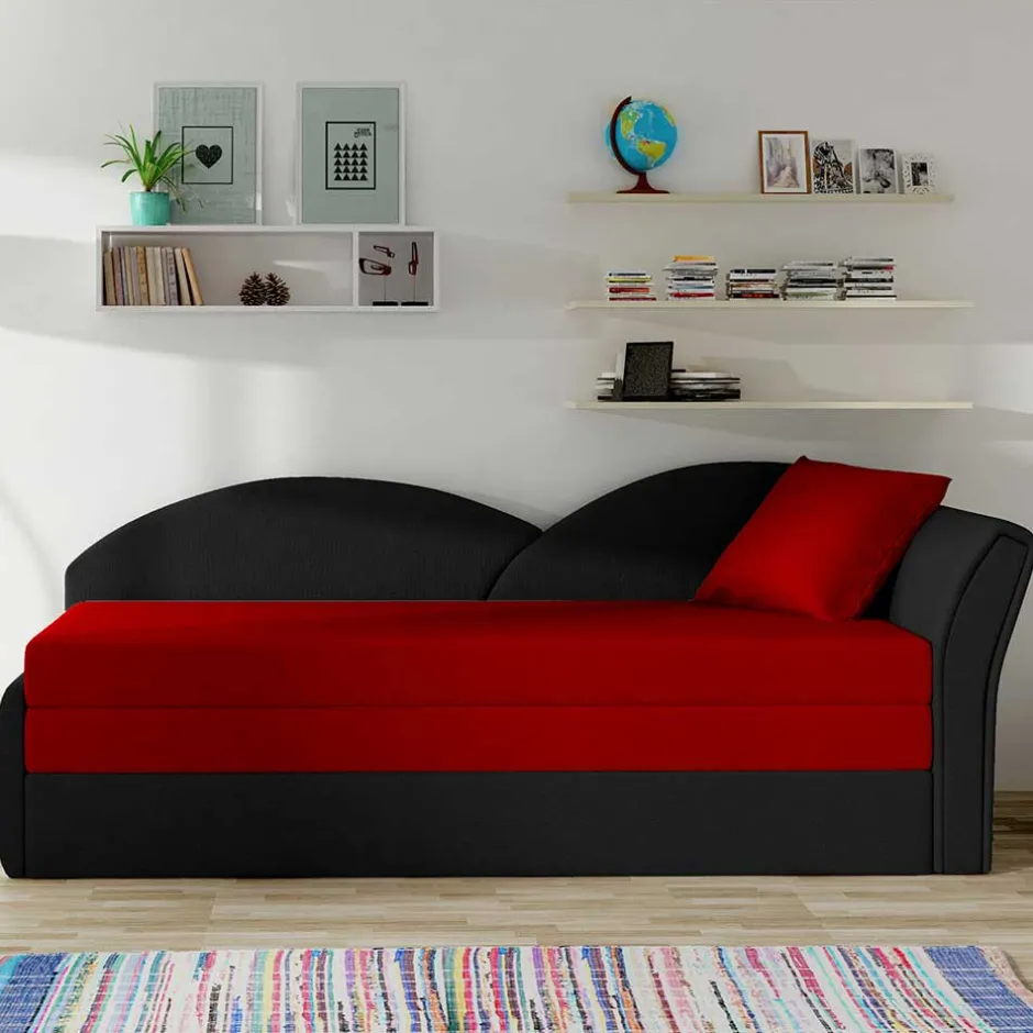 Recamiere mit Bettfunktion in Rot und Schwarz - Domenicus^Wohnen Online