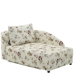 Wohnen Recamiere mit Blumen Muster auf weißem Grund - Bairika