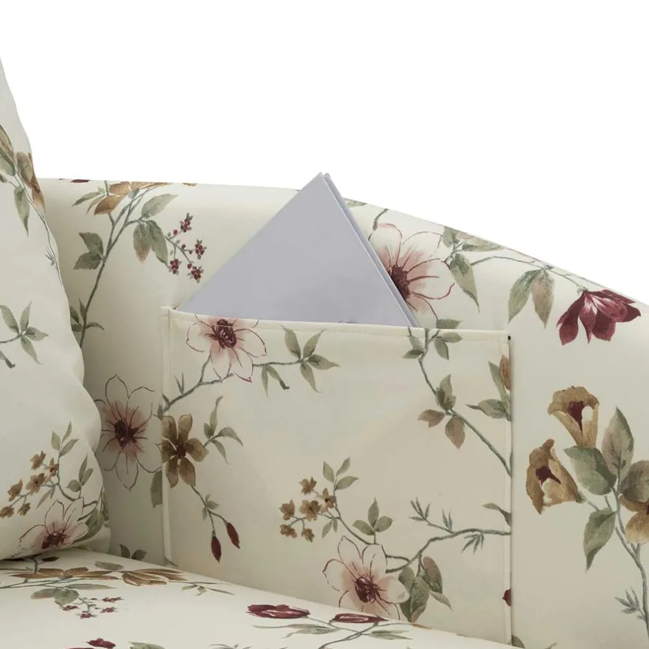 Wohnen Recamiere mit Blumen Muster auf weißem Grund - Bairika