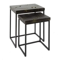 Rechteckige Beistelltische aus Teak - Clarisa (zweiteilig)^Wohnen Outlet