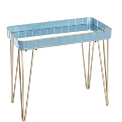 Wohnen Rechteckiger Beistelltisch mit Spiegelglas Platte - Fire