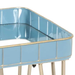 Wohnen Rechteckiger Beistelltisch mit Spiegelglas Platte - Fire