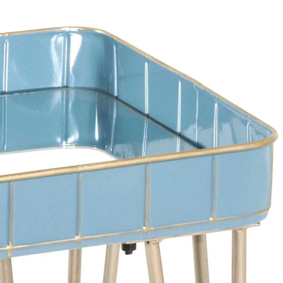 Wohnen Rechteckiger Beistelltisch mit Spiegelglas Platte - Fire