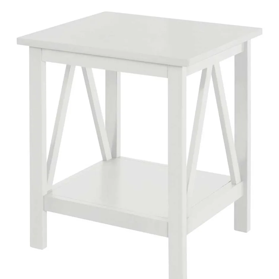 Rechteckiger Beistelltisch in Weiß lackiert - Lydia^Wohnen Outlet