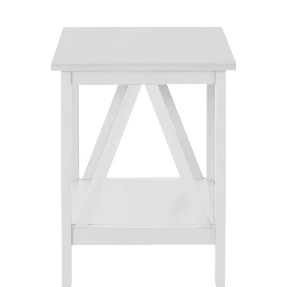 Rechteckiger Beistelltisch in Weiß lackiert - Lydia^Wohnen Outlet