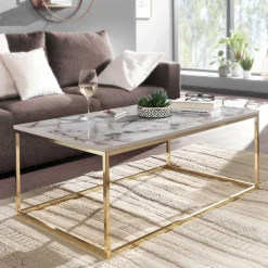 Rechteckiger Couchtisch in Marmor Optik - Saneb^Wohnen Sale