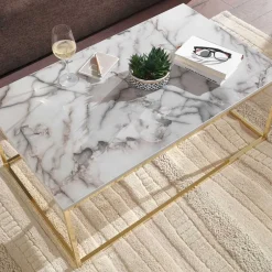 Rechteckiger Couchtisch in Marmor Optik - Saneb^Wohnen Sale