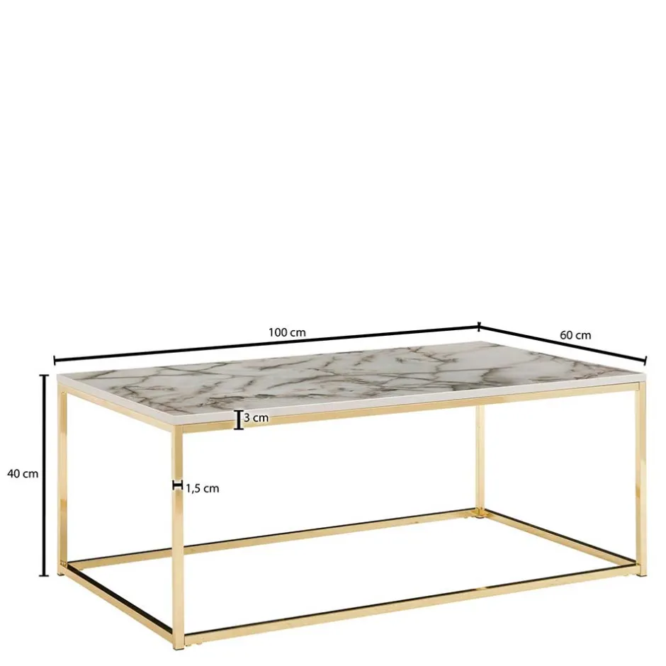 Rechteckiger Couchtisch in Marmor Optik - Saneb^Wohnen Sale