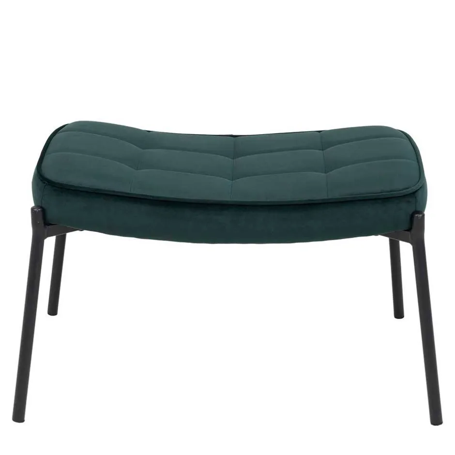 Rechteckiger Polsterhocker aus Samt Dunkelgrün - Sanfetra^Wohnen Sale