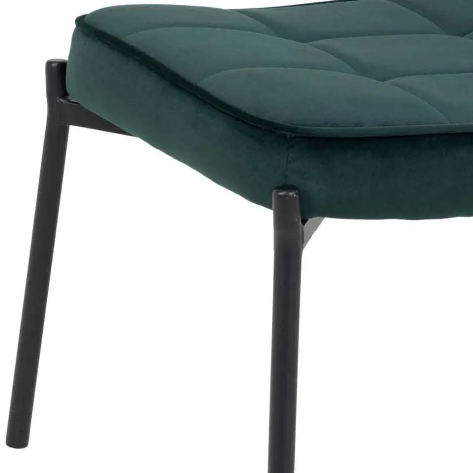 Rechteckiger Polsterhocker aus Samt Dunkelgrün - Sanfetra^Wohnen Sale