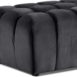 Wohnen Rechteckiger Samthocker in Dunkelgrau - Zeonela