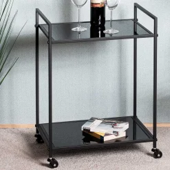 Rechteckiger Servierwagen aus Schwarzglas - Vanila^Wohnen Clearance