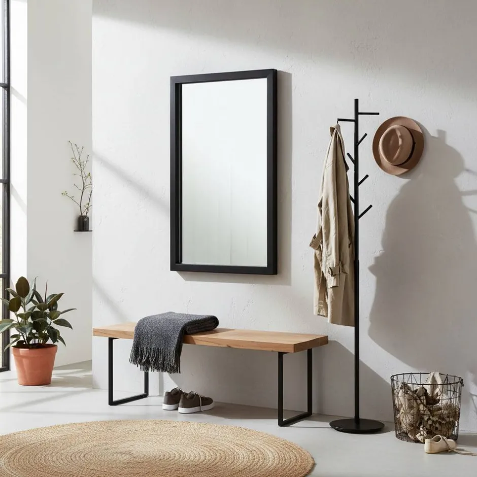 Wohnen Rechteckiger Spiegel mit Stahlrahmen - Glanco