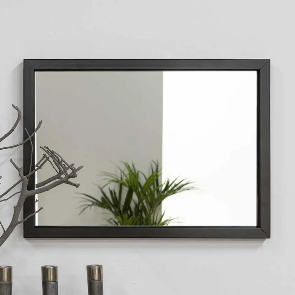 Wohnen Rechteckiger Spiegel mit Stahlrahmen - Glanco