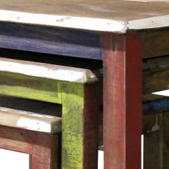 Wohnen Recyclingholz Dreisatztisch Shabby Style - Joe (dreiteilig)