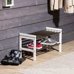 Wohnen Regal für Schuhe in Weiß & Edelstahl - Gorfu