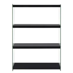 Regal in Hochglanz Schwarz & Transparent - Viverone^Wohnen