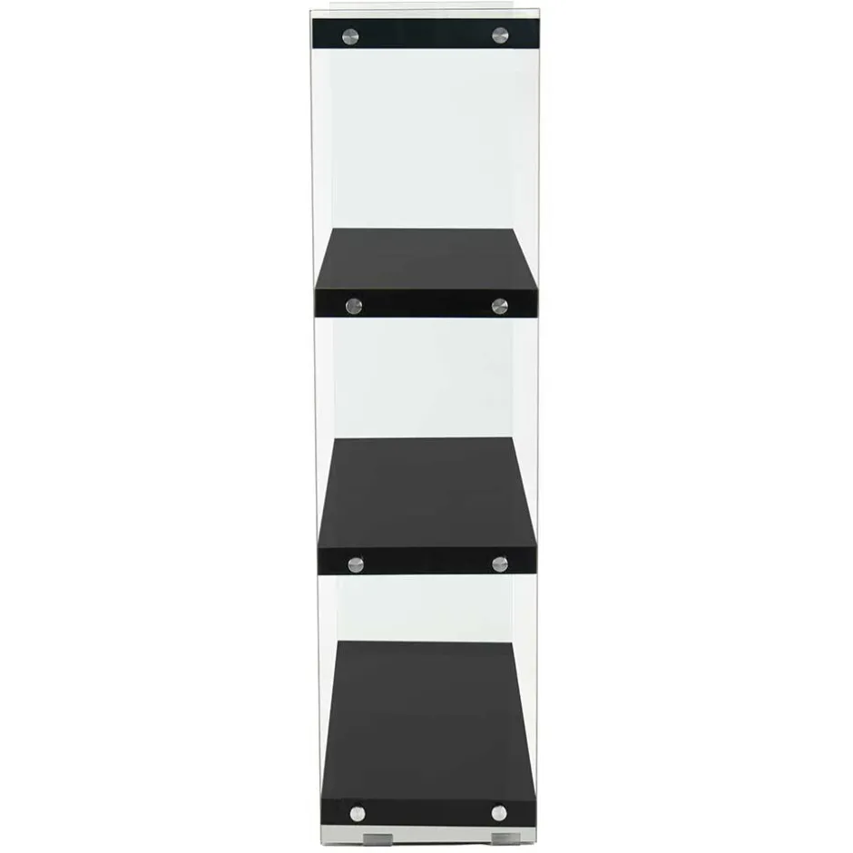 Regal in Hochglanz Schwarz & Transparent - Viverone^Wohnen