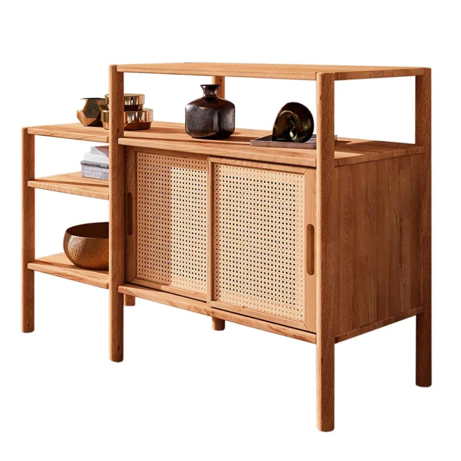 Regal mit drei Fächern & zwei Schiebetüren - Indrya^Wohnen Discount