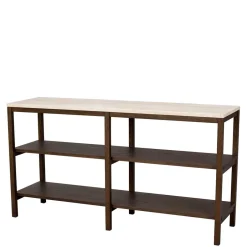 Wohnen Regal mit Travertin Deckplatte in Beige - Thani