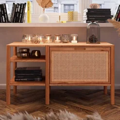 Wohnen Regal mit Wiener Geflecht Klappfach - Indrya