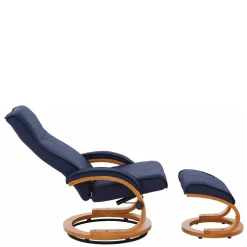 Relaxsessel mit Fußhocker in Dunkelblau - Thani (zweiteilig)^Wohnen Hot