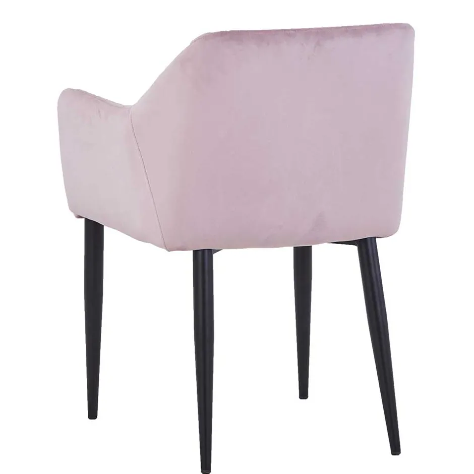 Retro Armlehnenstuhl in Altrosa Samt - Onjamy (2er Set)^Wohnen New