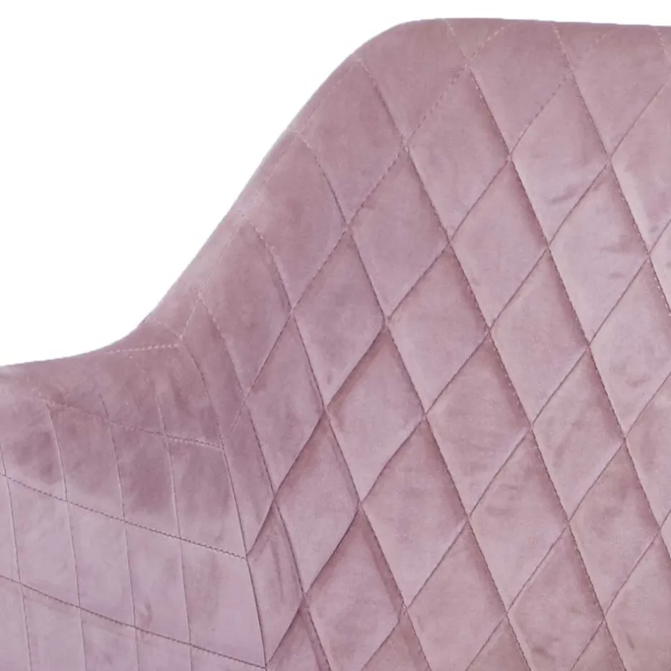 Retro Armlehnenstuhl in Altrosa Samt - Onjamy (2er Set)^Wohnen New