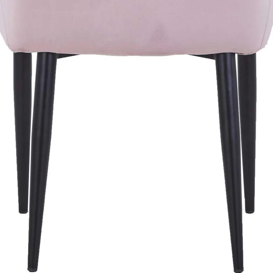 Retro Armlehnenstuhl in Altrosa Samt - Onjamy (2er Set)^Wohnen New