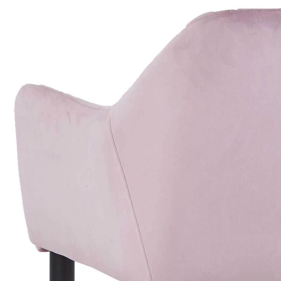 Retro Armlehnenstuhl in Altrosa Samt - Onjamy (2er Set)^Wohnen New