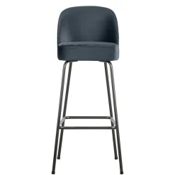 Wohnen Retro Bar Stuhl in Petrol Blau Samt - Plicardo