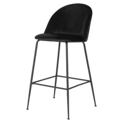 Wohnen Retro Barstühle aus schwarzem Samt - Baltimoore (2er Set)