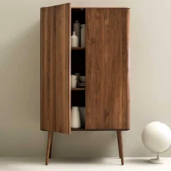 Wohnen Retro Chic Highboard aus Nussbaum - Rivossa