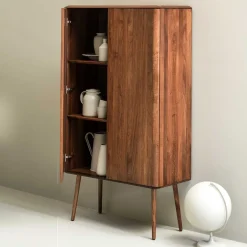 Wohnen Retro Chic Highboard aus Nussbaum - Rivossa