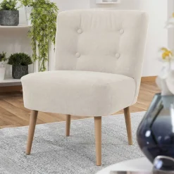 Retro Cocktailsessel in Beige und Buche - Cranzo^Wohnen Hot