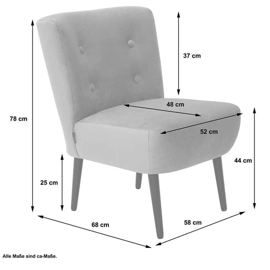 Retro Cocktailsessel in Beige und Buche - Cranzo^Wohnen Hot