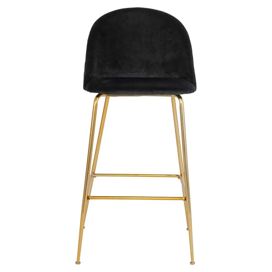 Retro Design Barstühle in Schwarz & Messing - Venjus (2er Set)^Wohnen Clearance