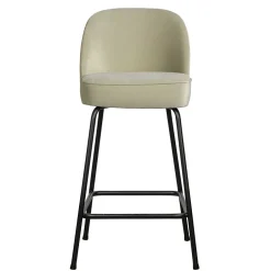 Wohnen Retro Design Barstuhl in Graugrün Samt - Ilussiana