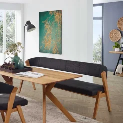 Wohnen Retro Design Esstischbank mit Rückenlehne - Ovenciana