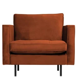 Retro Designsessel in Rost Braun Samt - Naryon^Wohnen Sale